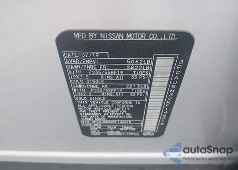 2019 Infiniti Qx50 Essential из США, поврежденный, VIN 3PCAJ5M32KF146018